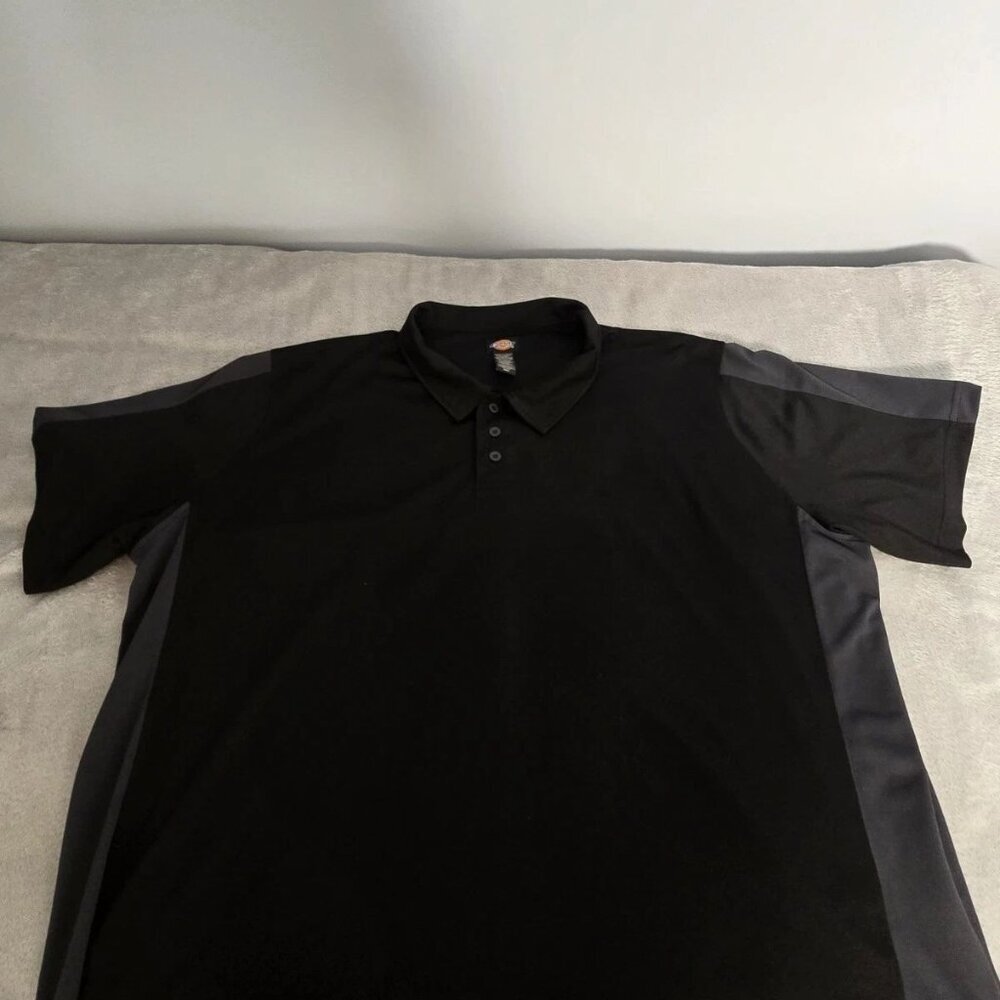 Dickies Polo Shirt Men 4XL Black Gray Short Sleeve Workwear Performance. 421